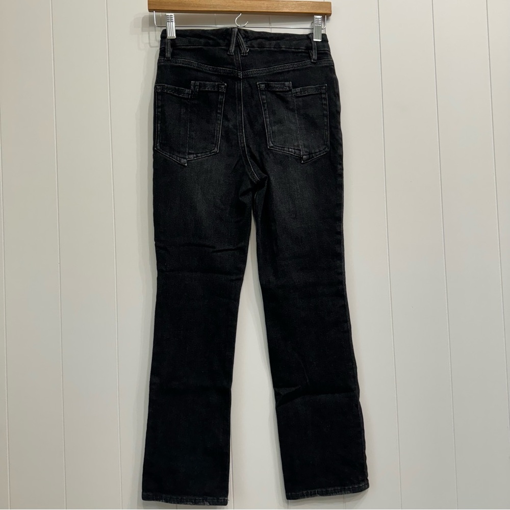 Good American Good Legs Straight Leg Split Pocket Denim Jeans Size 2/26 Black - Picture 2 of 14